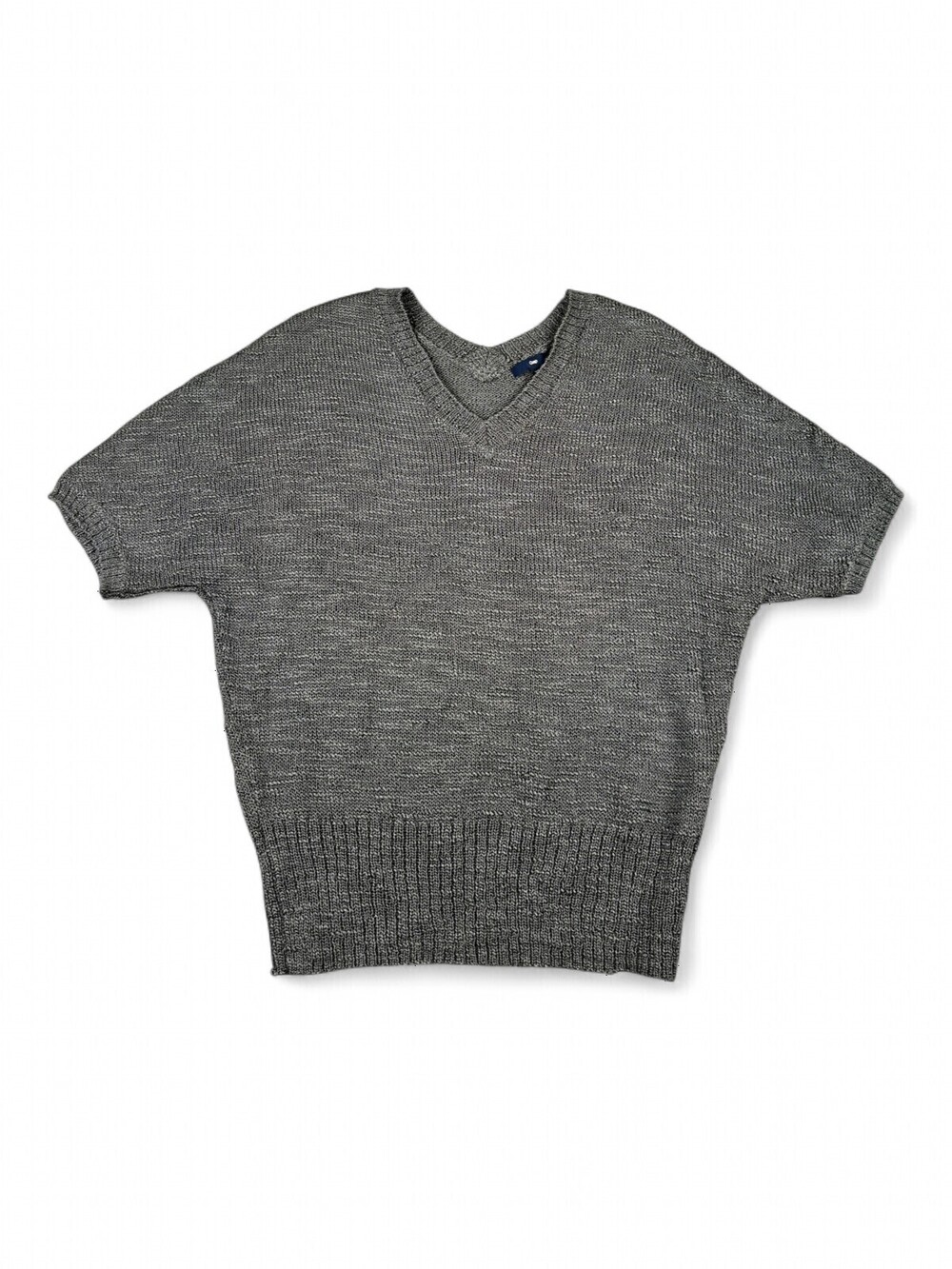 Gap Women's V-Neck Short Sleeve Sweater XS Gray